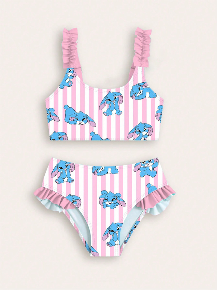 Mädchen Bikini Zweiteiler Mit Cartoon Print Für Strand Und Pool_voghion.com