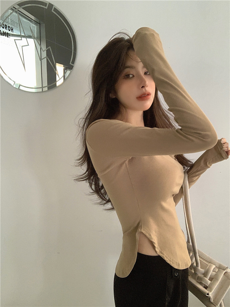 T-shirt Tops Type Daily Occasion Wholesale Women's Simple Style Solid Color Long Sleeve T-Shirts