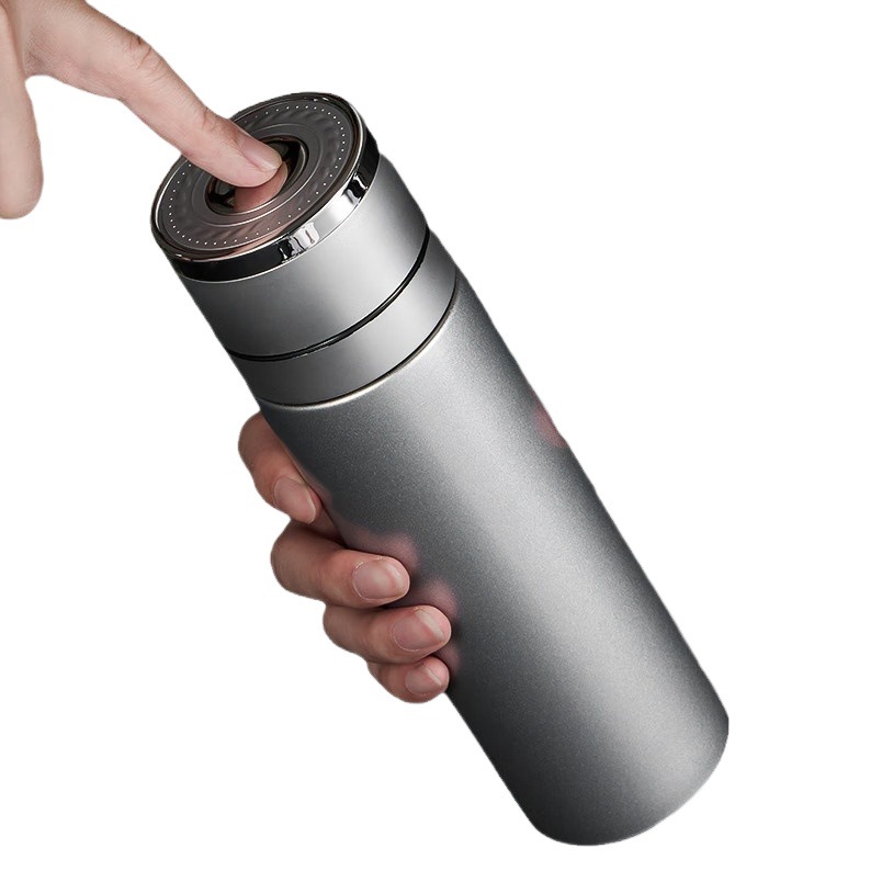 Fabricante personalizado de apertura con un clic, termo de acero inoxidable 316 de apertura rápida, taza de agua para coche, taza de té con separación de agua, taza de té de negocios