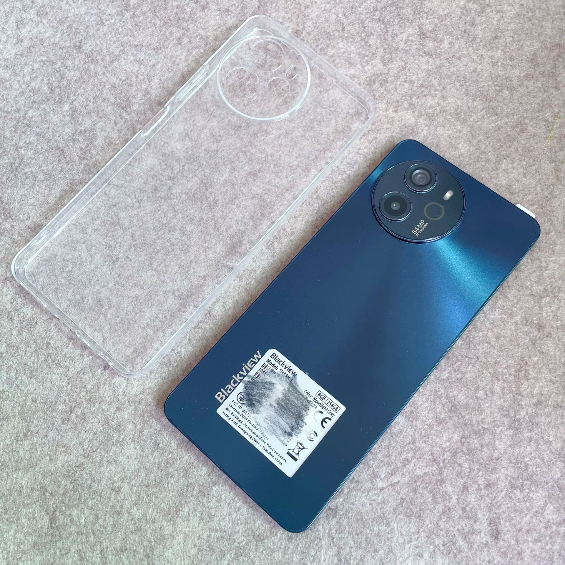 适用于凌度Blackview shark 8手机套保护套光面黑透明素材TPU软壳