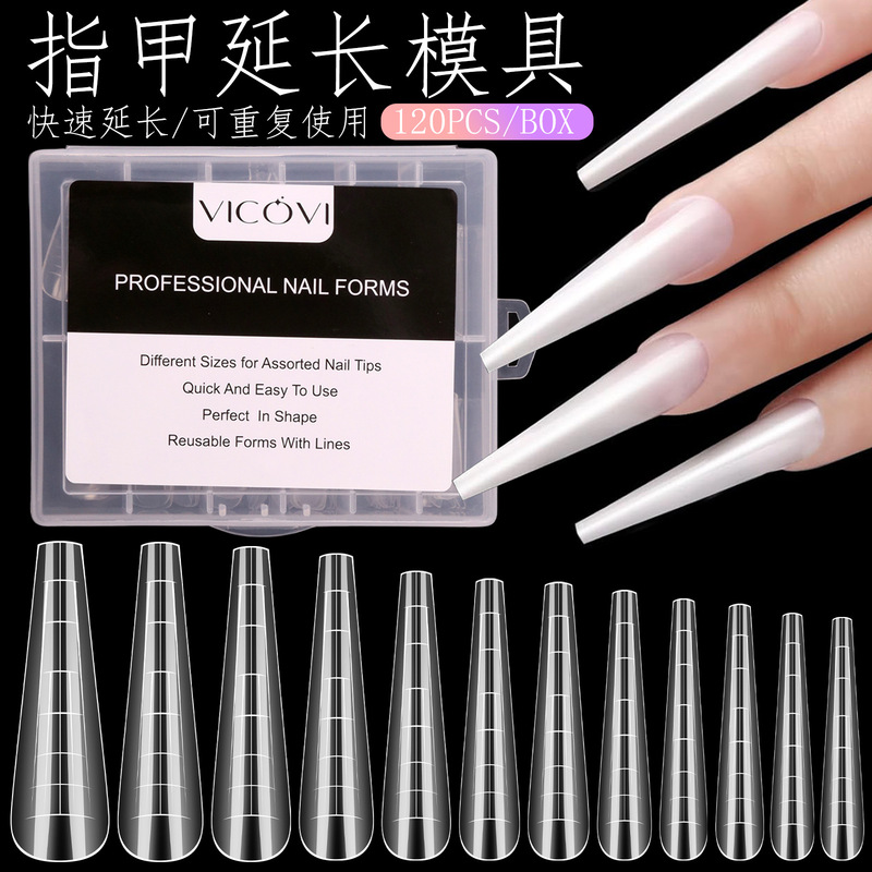 120 pieces extension gel double nail mold transparent nail extension small nail false nail band square slender 120 pieces extension gel double nail mold transparent nail extension small nail false nail band square slender
