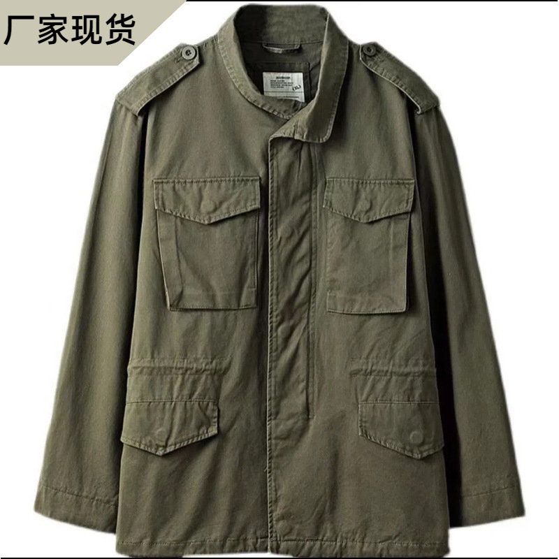 2025 New Cross-Border Spring and Autumn Men's Jacket Retro Workwear Style Loose Multi-Pocket Casual Men's Coat
