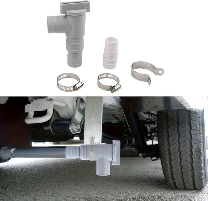 Waste Water Pipe Kit Suitable for 28mm and 32mm Pipes, Suitable for Rv Waste/Sewage Systems