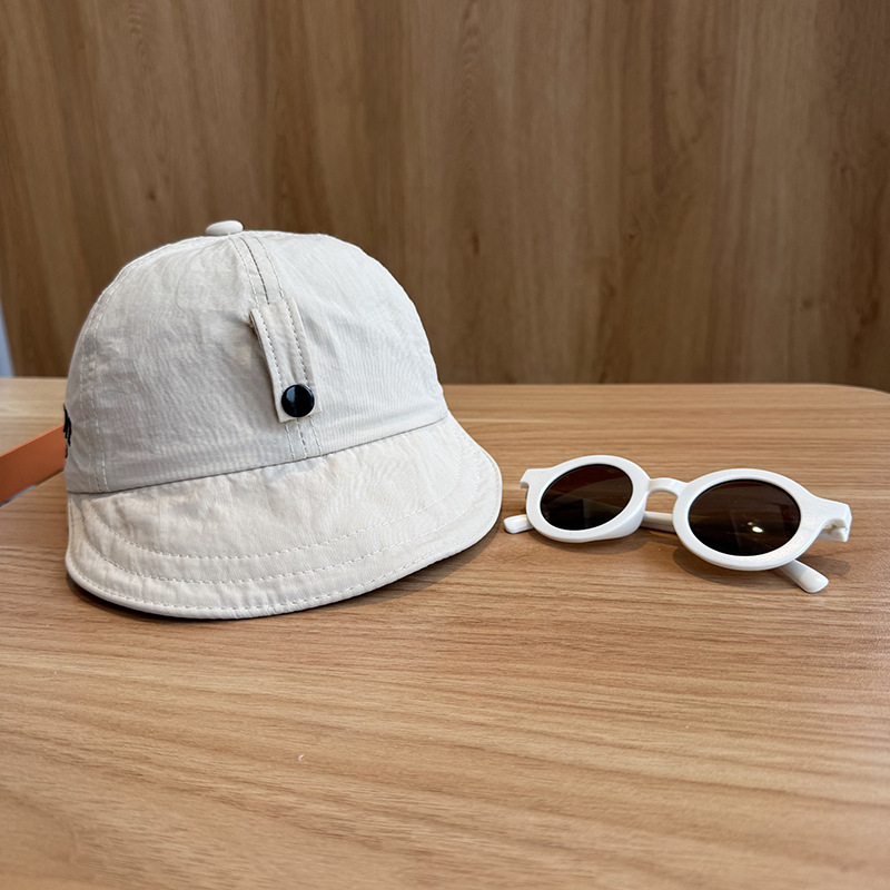 Sombrero de bebé versión coreana 2025 nuevo niño niña verano alero grande protector solar sombrero de sol sombrero de pescador gafas desmontables
