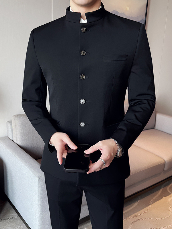 Zhongshan Suit 2025 New Men's Retro Collar Suit suit Slim-fit Multi-button Old-fashioned Suit Two-piece Set