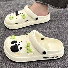 2025 新しい夏の女性のための 2 穴下駄かわいいブリケット滑り止め学生寮屋外つま先サンダル夏