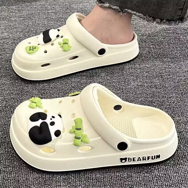 2025 New Summer Two-Wear Clogs for Women, Cute Briquettes, Non-Slip Student Dormitory Outdoor Toe-Toe Sandals and Slippers for Summer