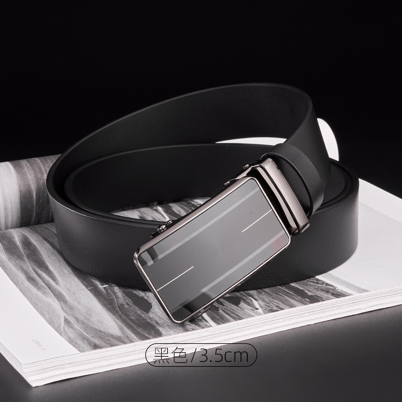 高級ビジネスベルト男性高級感トップ層牛革ベルト男性ファッションファッション男性自動バックル本革