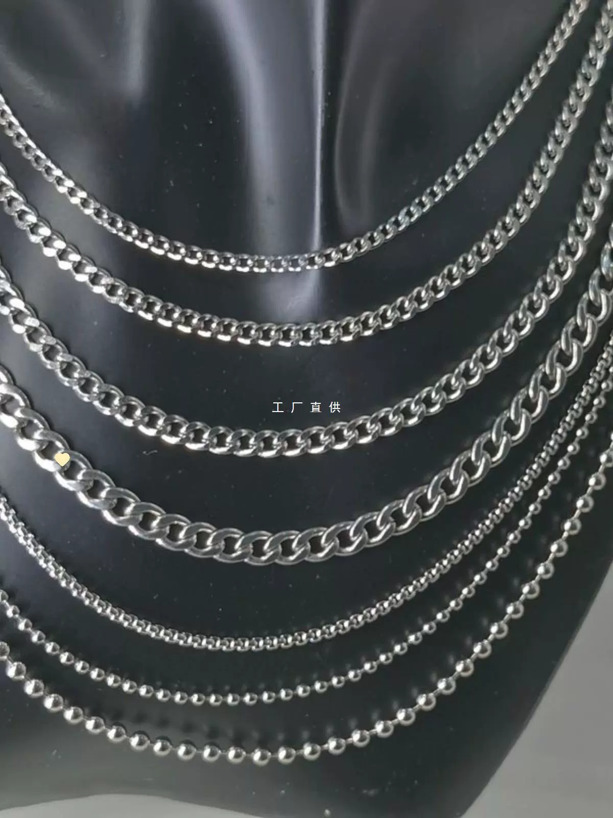 Бусинная цепь NK цепи титановая сталь не выцветает толстые цепи кубинские цепи ожерелье женские мужские волны европейские и американские украшения дикие очки цепи