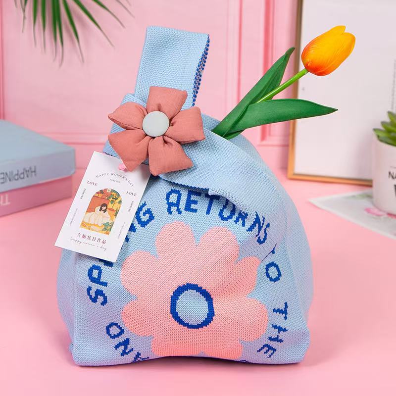 파란색 여덟 꽃잎 꽃 + 액세서리 색상 랜덤