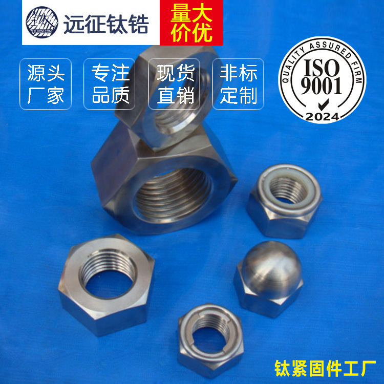 厂家直销 钛螺母 钛盖型螺帽 钛盖帽 钛六角螺母 钛锁紧螺母