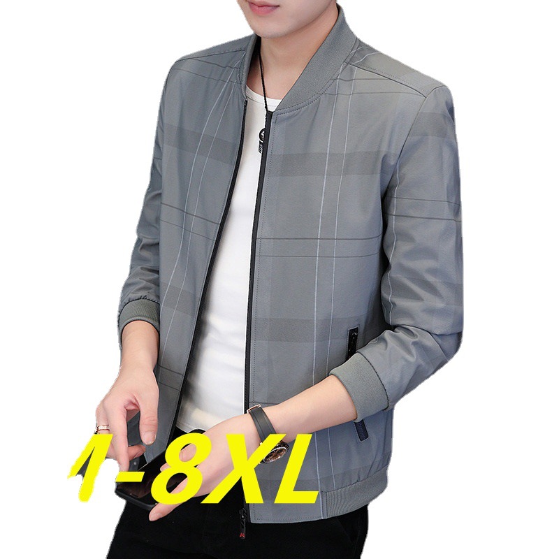 Directo de fábrica chaqueta casual de los hombres abrigo de moda guapo todo-fósforo de béisbol cuello chaqueta a cuadros ropa de entrega de apoyo