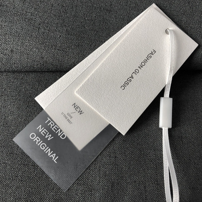 特种纸软胶吊牌服装女装商标衣服挂牌三件套凹凸丝印标签铜版纸