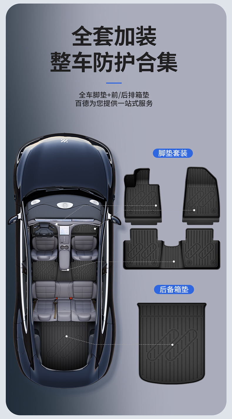 Suitable for the New Zhiji L6 Ls6 Ls8 Ls9 Special Vehicles, All-Weather Tpe Car Floor Mats and Car Accessories