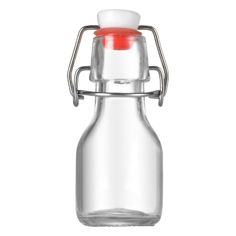 Amazon pequeña hebilla 60ml botella de vidrio pequeña botella de vino botella de bebida enzimática aceite comestible aceite de Camelia sub-botella al por mayor