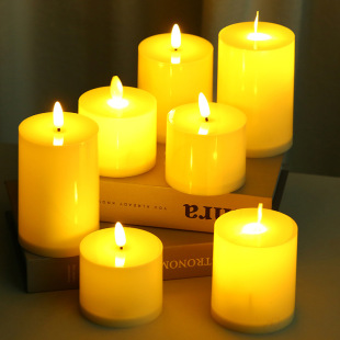Bullet Flat Mouth Swing Electronic Candle Light Simulation Flashing Flame LED Electronic Candle Decoration Cross-Border