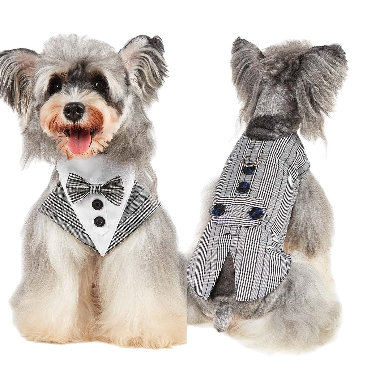TANPOPO transfronterizo exclusivo para mascotas esmoquin ropa para mascotas ropa para mascotas ropa para mascotas traje de perro a cuadros de boda