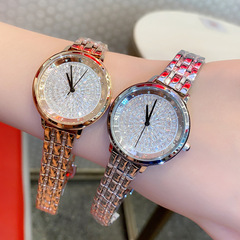 詩高迪滿天星鑲鑽滿鑽鋼帶女表奢華網紅高級感新款女士手錶批發