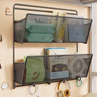 Door wall storage rack for students dormitory wall storage rack for bedside large capacity hanging basket