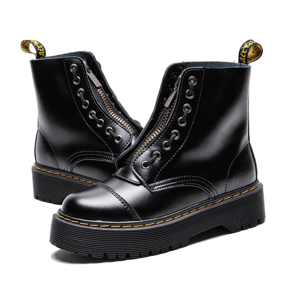 Женские сапоги на толстой подошве с трансграничной подошвой, Лоферы Martins Женская обувь для внешней торговли Модные маффины на толстой подошве Спецодежда Ботинки Martins