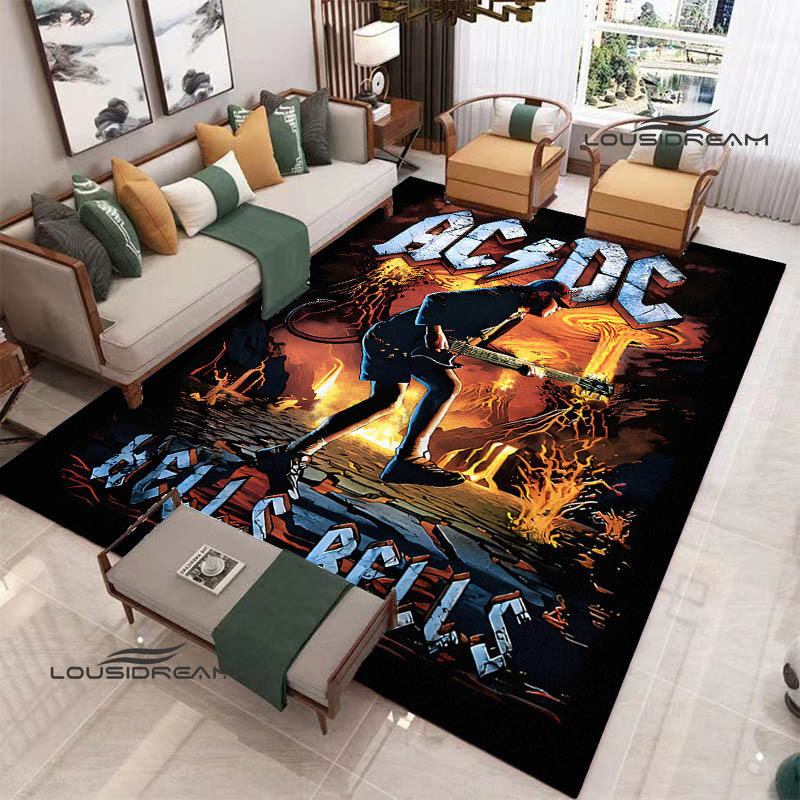 Rock Band Ac/Dc Printed Carpet Yoga Mat Non-Slip Carpet Kitchen Mat Room Decoration Carpet Living Room Rock Band Ac/Dc Printed Carpet Yoga Mat Non-Slip Carpet Kitchen Mat Room Decoration Carpet Living Room