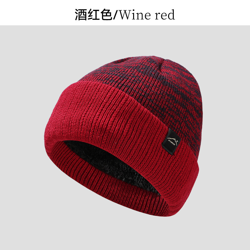 针织帽男士厚加绒护耳保暖毛线帽大头适合休闲套头帽跨境冬天帽子|undefined