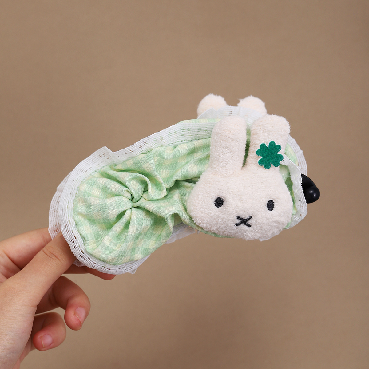 Elegante y encantador punto de onda grande tamaño Miffy conejo gran volumen de cabello más perfumado, cabello en la parte posterior de la cabeza, adornos de cabello de niña