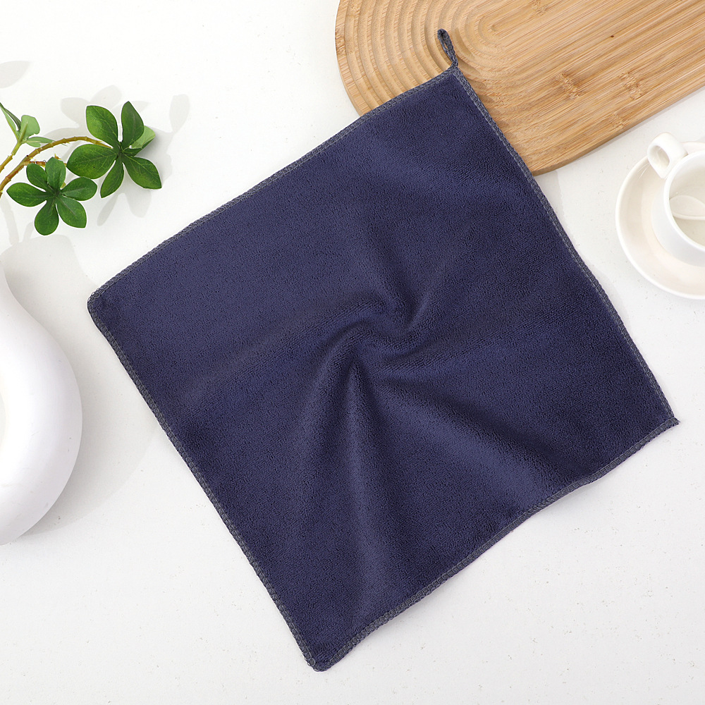 Toallas al por mayor limpieza doméstica toallas de fibra fina para limpiar la mesa engrosada absorción de agua no es fácil de perder cabello colgar toallas cuadradas image 9