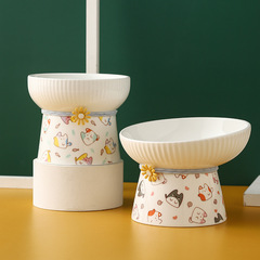 Ceramic Cat Bowl Anti-Black Chin Anti-Tipping Drinking Bowl Cat Pet Supplies Cat Food Bowl Cat Feeding Tray Dog Bowl