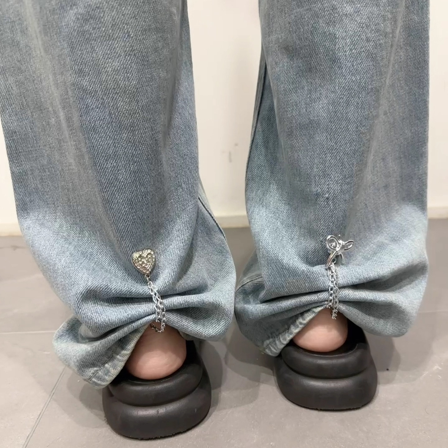 Pie de pantalón anti-raspación artefacto pantalón demasiado largo corto artefacto pantalón pierna cierre hebilla de succión magnética fijación de fijación de ajuste de borde