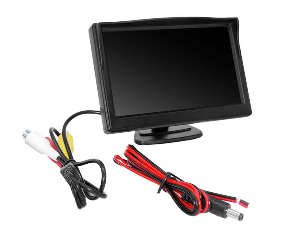 Wide Voltage Range 12-24V Visual Reversing Video Image Hd Car Display Monitor 5inch Desktop Suction Cup Monitor