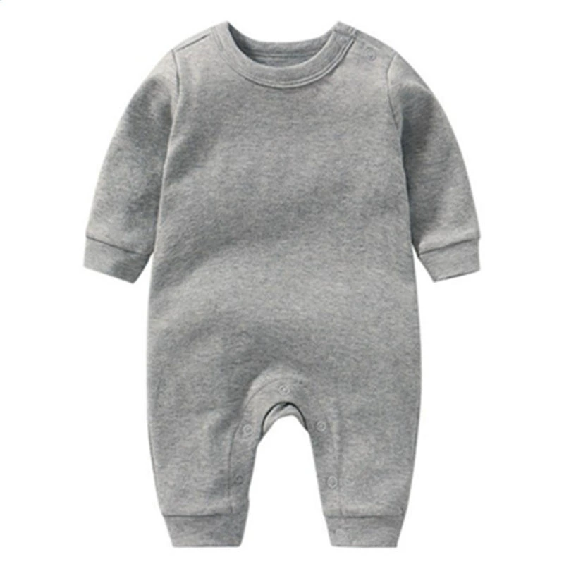 Детский комбинезон с длинным рукавом, пижама, демисезонный solid bodysuit для новорожденного