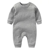 Детский комбинезон с длинным рукавом, пижама, демисезонный solid bodysuit для новорожденного