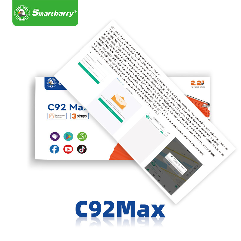 Cross-Border Hot-Selling Product C92Max Phone Watch with Sim Card Slot, 5g Call and Message Notifications, Google App Download, Europe, Asia, Africa