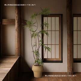 十大侘寂风奢假盆栽装饰摆件高端轻假树仿真绿植落地功劳植物室内