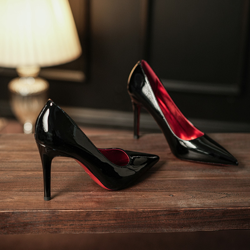 9000F Pointed Red-soled Shoes Stiletto Heel High-end Women's French Wedding Banquet Elegant Sexy commuter Shoes High-heeled Shoes 9000F Pointed Red-soled Shoes Stiletto Heel High-end Women's French Wedding Banquet Elegant Sexy commuter Shoes High-heeled Shoes
