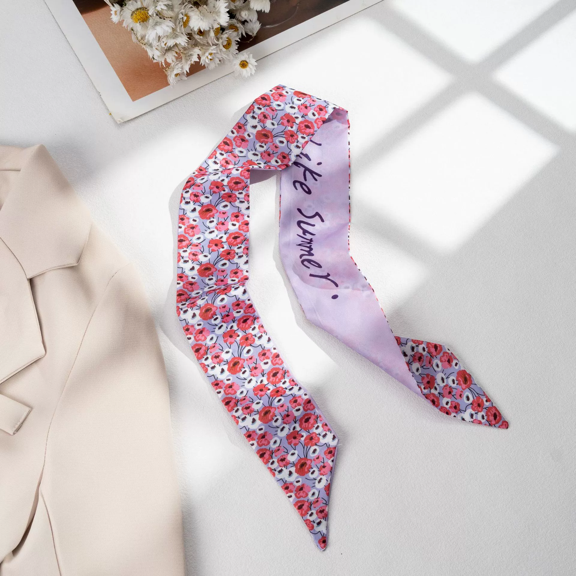 Silk Scarf Hairband (Suhang) long streamer 89×3.8 cm, lightweight gift box option