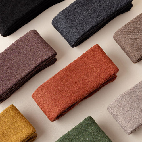 Socks women's autumn and winter stockings solid color versatile terry thickened velvet warm and slim jk over-the-knee calf socks wholesale