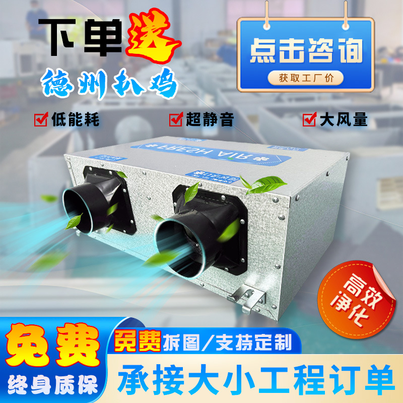别墅地下室中央吊顶管道新风换气机 全热交换器 双向流单向流任选