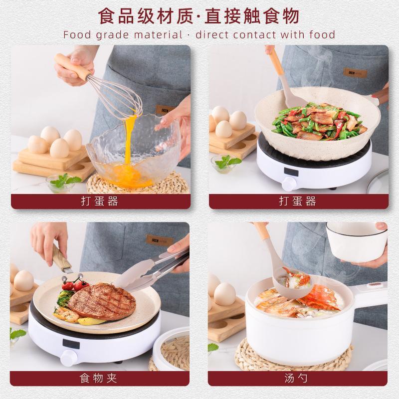 木柄硅胶铲子不粘锅专用锅铲家用炒菜铲勺子耐高温厨具套装|undefined