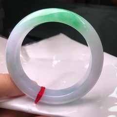 天然缅甸翡翠A货手镯女 冰润色艳玉质细腻冰春彩正圈翡翠玉镯批发