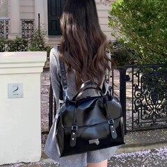 高级感小众设计手提公文包韩版复古学院风双肩包女通勤单肩斜挎包
