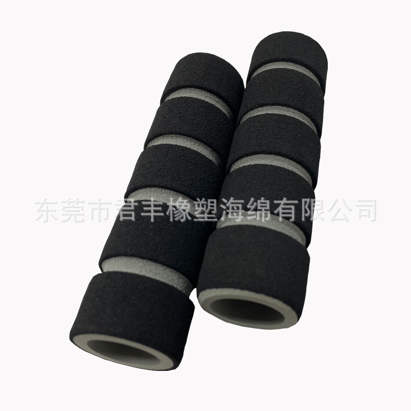 B密黑灰白双色手把套沟槽防滑磨砂面双色150mm长五金配件海绵把套
