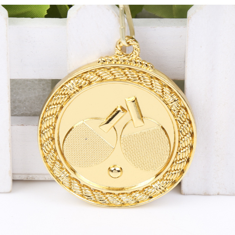 Gold Foil Table Tennis Competition Medal Production Medal Gold, Silver and Copper Sports Meeting Four-Color Listing Aure Medal Medal