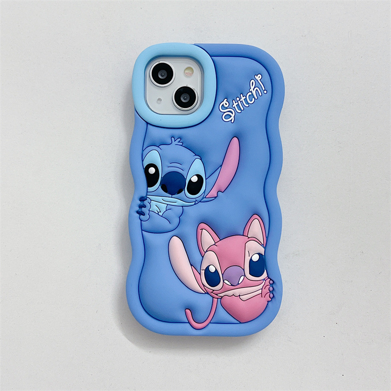 Adecuado para iphone15promax teléfono móvil Shell dibujos animados silicona XR Apple 11 lindo puntada 13 cubierta protectora suave