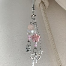【春天樱花季】ccd挂绳手作串珠自制少女心风ins手机链咕本卡挂件
