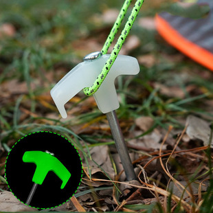 Outdoor portable threaded ground nail camping tent fixed luminous nail canopy beach camping windproof ground nail camp ground nail