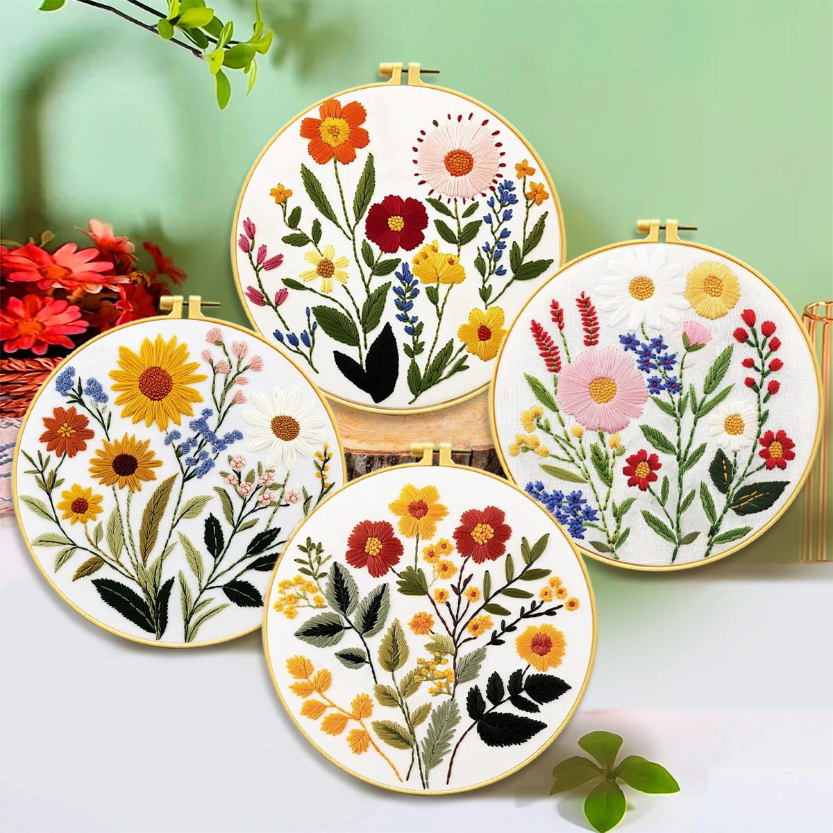 2025 nuevo producto bordado DIY material paquete floral serie dos principiantes paquete de bordado transfronterizo Amazon introducción