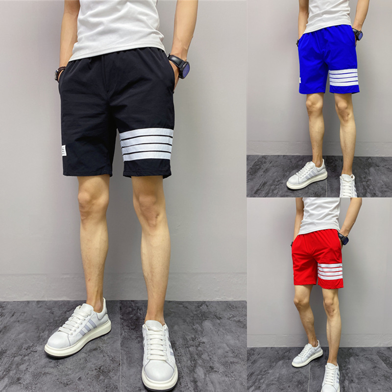 Spirit Boy Shorts Netz rote Hosen Herren trend ige Stretch Slim Drei punkt hose Sport Fünf-Punkte-Strand große Hose zum Tragen