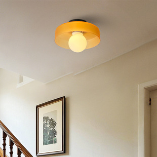 Cross-Border Popular Aisle Glass Material Corridor Entrance Staircase Entrance Hall Mid-Century Style Balcony Ceiling Lamp